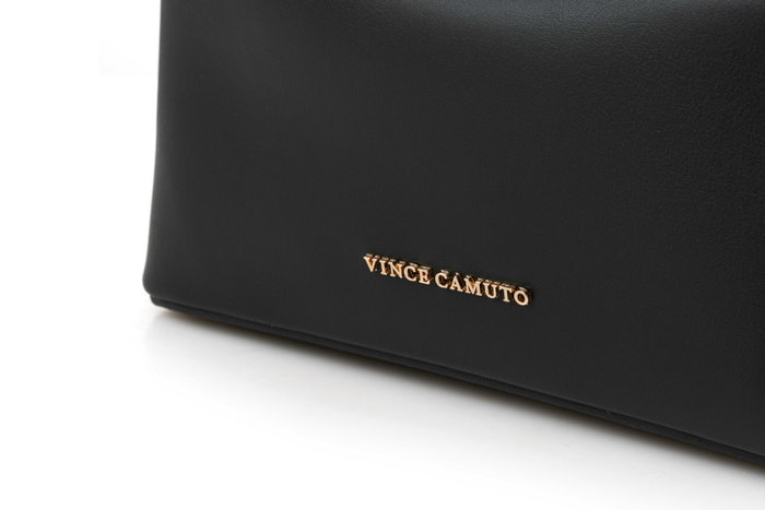 Vince Camuto Novara - Bolso de mano negro en piel de polivinilo, 24x10x16 cm